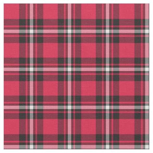 Cherry Red und Black Sporty Kariert Stoff (Nahaufnahme)