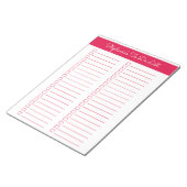 Cherry Red Vertical 8.5x11 Two Column Checklist Notizblock (angewinkelt)