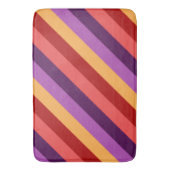 Cherry Red Violet Stripes Large Bath Mat Badematte (Vorderseite Vertikal)