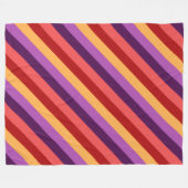 Cherry Red Violet Stripes Large Fleece Blankon (Vorderseite (Horizontal))
