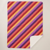 Cherry Red Violet Stripes Large Sherpa Blanket Sherpadecke (Vorderseite)