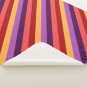 Cherry Red Violet Stripes Large Sherpa Blanket Sherpadecke (3/4)