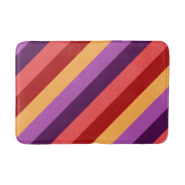 Cherry Red Violet Stripes Medium Bath Mat Badematte