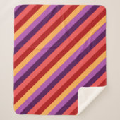 Cherry Red Violet Stripes Medium Sherpa Blankon Sherpadecke (Vorderseite)