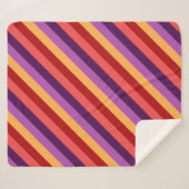 Cherry Red Violet Stripes Medium Sherpa Blankon Sherpadecke (Vorderseite (Horizontal))