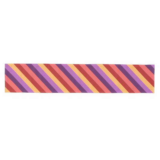 Cherry Red Violet Stripes Medium Tischläufer (Horizontal)