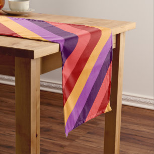 Cherry Red Violet Stripes Medium Tischläufer