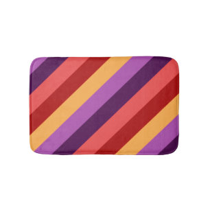 Cherry Red Violet Stripes Small Bath Mat Badematte