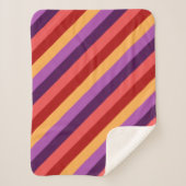 Cherry Red Violet Stripes Small Sherpa Blanket Sherpadecke (Vorderseite)