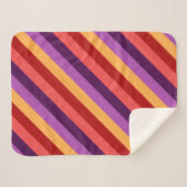 Cherry Red Violet Stripes Small Sherpa Blanket Sherpadecke (Vorderseite (Horizontal))