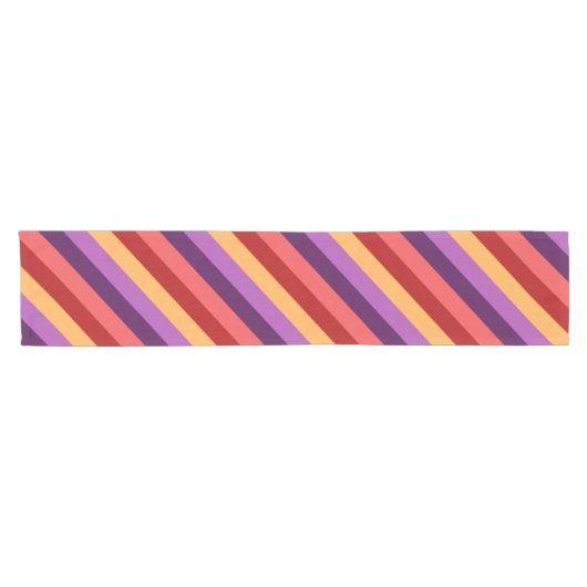 Cherry Red Violet Stripes Small Table Runner Kurzer Tischläufer (Horizontal)