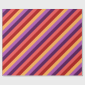 Cherry Red Violet Stripes Wrapping Paper Geschenkpapier (Flach)
