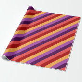 Cherry Red Violet Stripes Wrapping Paper Geschenkpapier (Ungerollt)