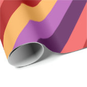 Cherry Red Violet Stripes Wrapping Paper Geschenkpapier (Rolleneckpunkt)