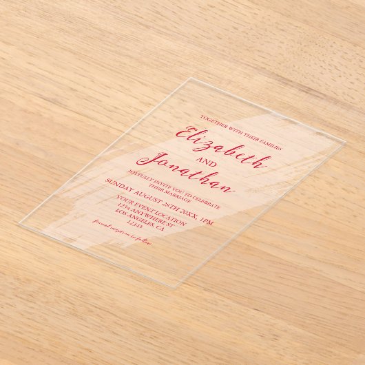 Cherry Red Wedding Acryleinladungen (Ablage )