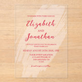 Cherry Red Wedding Acryleinladungen (Vorderseite)