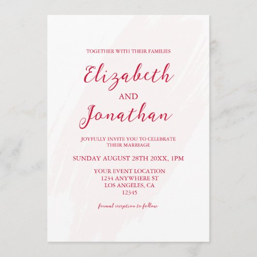 Cherry Red Wedding Einladung (Vorderseite)