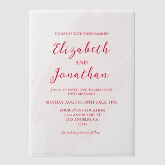 Cherry Red Wedding Pergament Einladungen (Vorderseite)