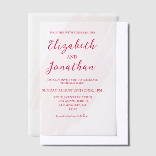 Cherry Red Wedding Pergament Einladungen (Versetzt)