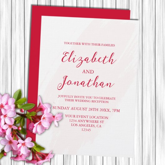 Cherry Red Wedding Reception Einladung