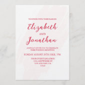 Cherry Red Wedding Reception Einladung (Vorderseite)