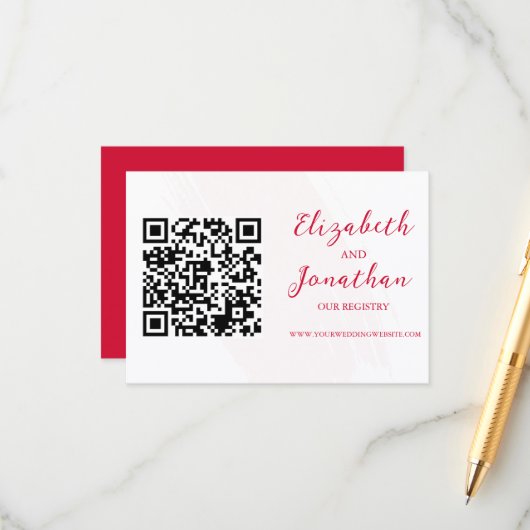 Cherry Red Wedding Registry Begleitkarte (Vorderseite/Rückseite Beispiel)