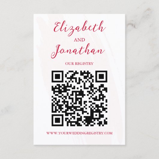 Cherry Red Wedding Registry Begleitkarte (Vorderseite)