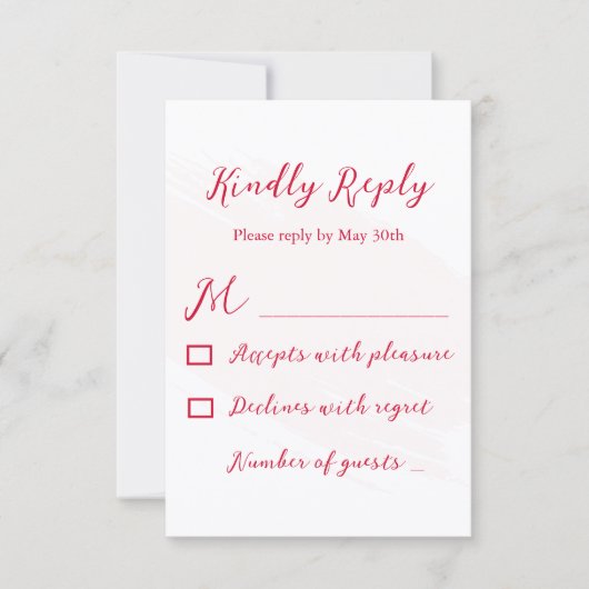 Cherry Red Wedding RSVP Karte (Vorderseite)