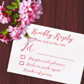 Cherry Red Wedding RSVP Karte