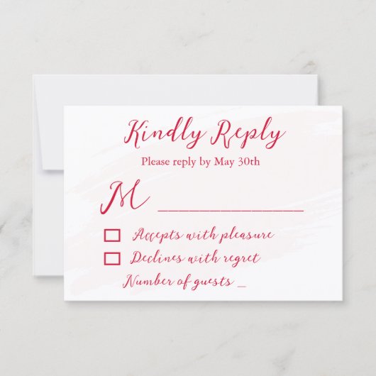 Cherry Red Wedding RSVP Karte (Vorderseite)