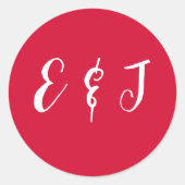 Cherry Red Wedding Runder Aufkleber (Vorderseite)