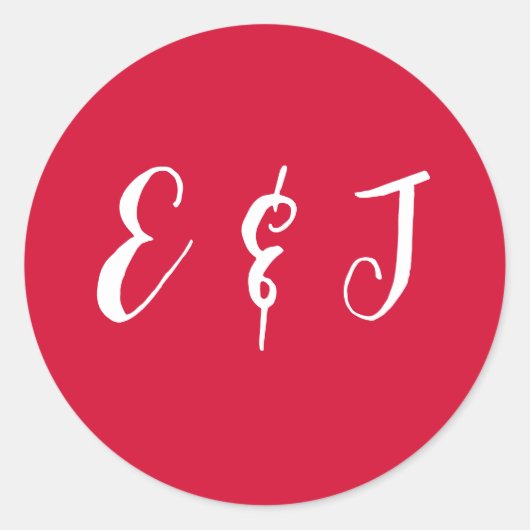 Cherry Red Wedding Runder Aufkleber (Vorderseite)