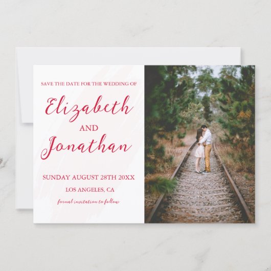 Cherry Red Wedding Save The Date (Vorderseite)