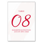 Cherry Red Wedding Tischnummer (Vorderseite)