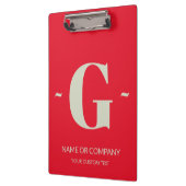 Cherry Red White Eleganmonogram: Trendy Template Klemmbrett (Links)