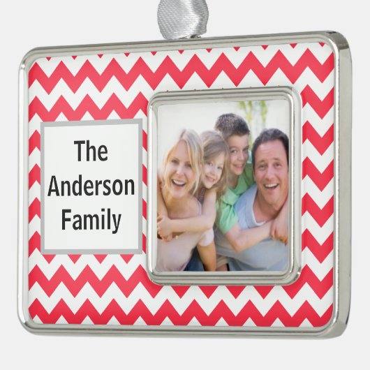 Cherry Red Zickzack Rahmen-Ornament Silber (Links)