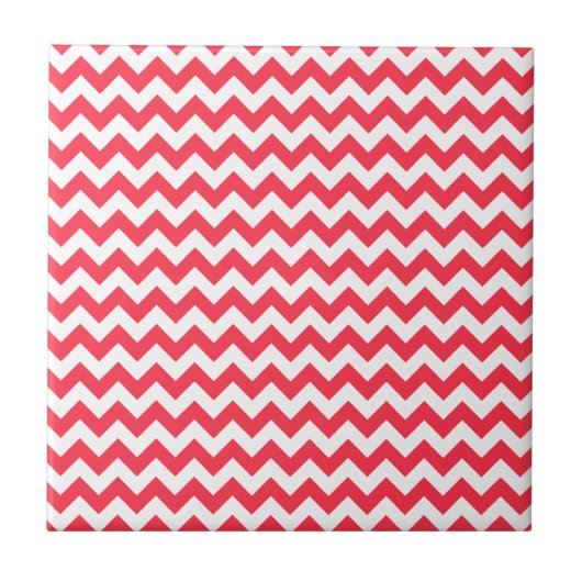 Cherry Red Zickzack Zigzag Fliese (Vorderseite)