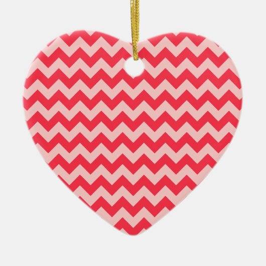 Cherry Red Zickzack Zigzag Keramik Ornament (Vorne)