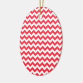 Cherry Red Zickzack Zigzag Keramik Ornament (Links)