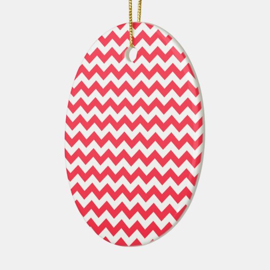 Cherry Red Zickzack Zigzag Keramik Ornament (Links)