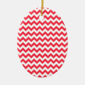 Cherry Red Zickzack Zigzag Keramik Ornament (Vorne)
