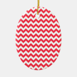 Cherry Red Zickzack Zigzag Keramik Ornament