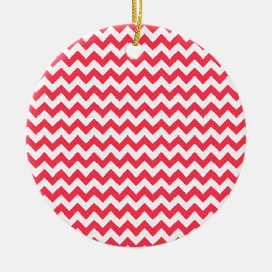 Cherry Red Zickzack Zigzag Keramikornament (Vorne)