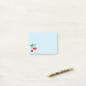 Cherry Retro Art Cherries Graphic Stylish Blue Post-it Klebezettel (Auf Schreibtisch)