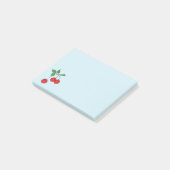 Cherry Retro Art Cherries Graphic Stylish Blue Post-it Klebezettel (angewinkelt)
