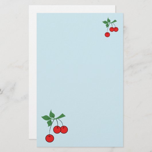 Cherry Retro Art Red Cherries Grafik Briefpapier (Vorne/Hinten)