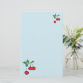 Cherry Retro Art Red Cherries Grafik Briefpapier (Stehend Vorderseite)