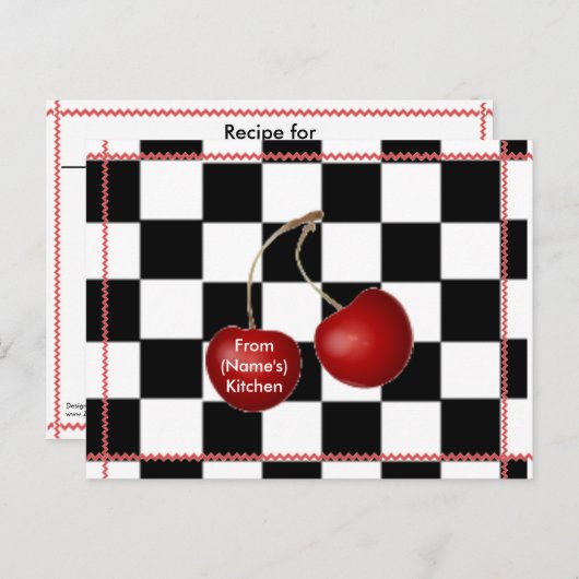 Cherry Retro Rezeptionskarten Postkarte (Vorne/Hinten)