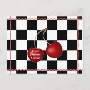 Cherry Retro Rezeptionskarten Postkarte