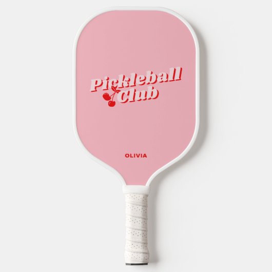 Cherry Retro Vibe Pink Pickleball Schläger (Vorderseite)